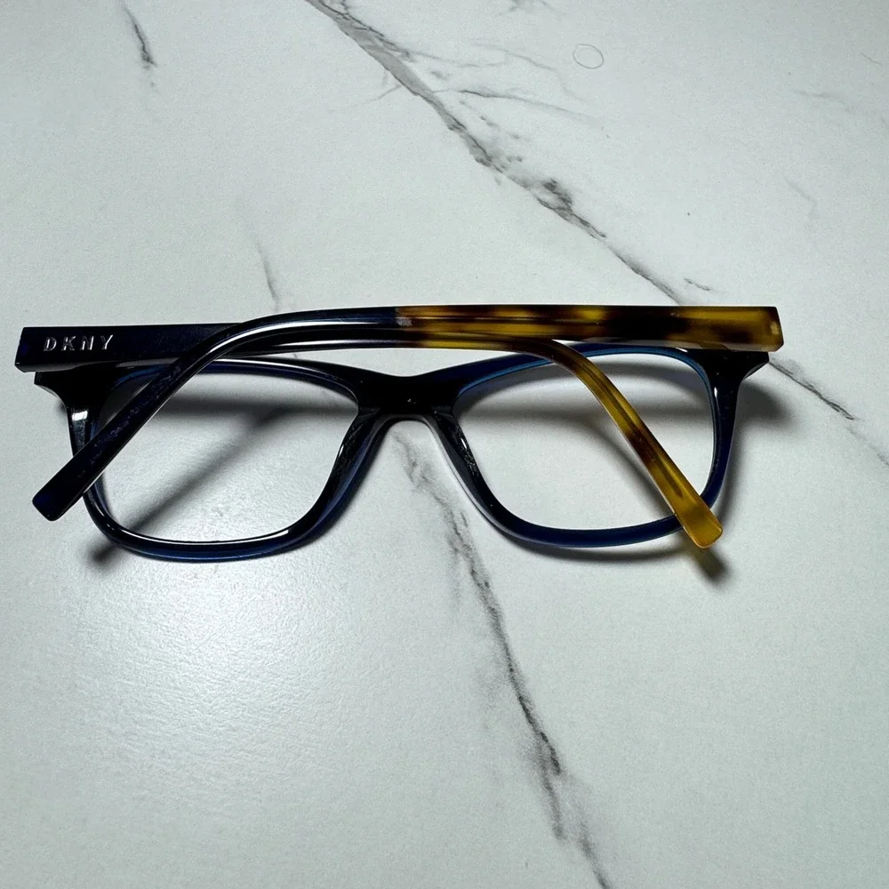 DKNY Eyeglasses Frames Navy Blue Tortoise Rectangular DK5001G 415 51-17-135